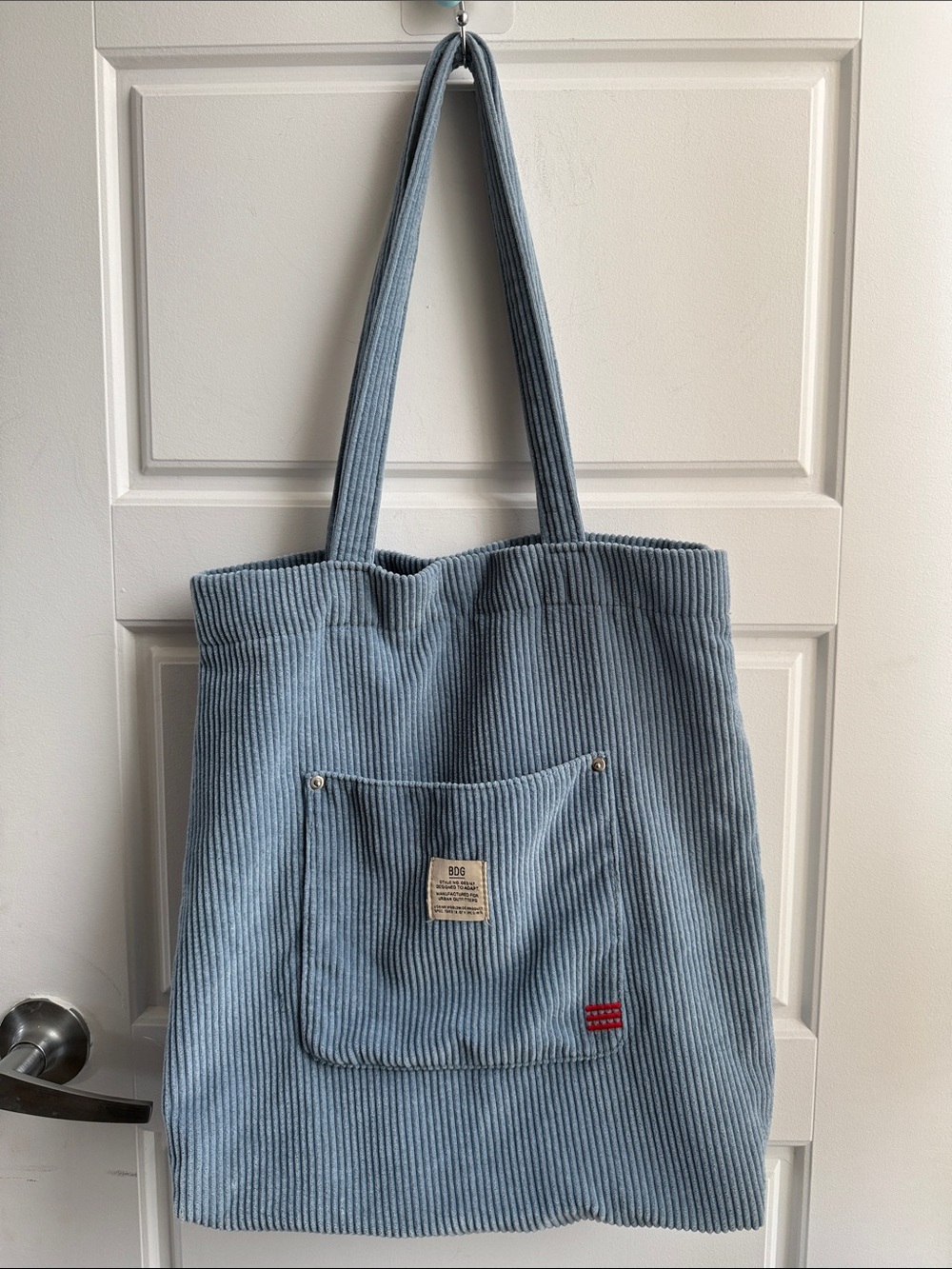 Urban Outfitters Blue Corduroy Pocket Tote Bag | BDG Oversized School Travel Tot